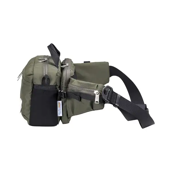 豊岡鞄 CIE WEATHER BODYBAG with MARKET BAG（071954）オリーブ / 木和田正昭商店 撥水 ウエストポーチ ボディバッグ ウエストバッグ メンズ レディース スマートフォン 財布 A5手帳収納 エコバッグ付属