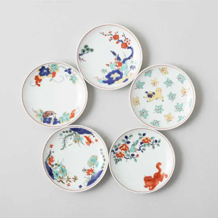 【波佐見焼 マルヒロ】BARBAR 色絵 そばちょこ・小皿セット（10点）全5柄 [EB26] 波佐見焼