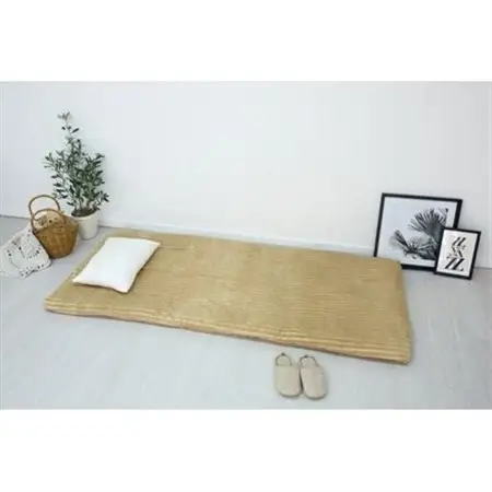 シーツ 敷毛布 綿アクリルシーツ シングル 4隅 ゴム付き 白.ベージュストライプ_雑貨・日用品  寝具 _【1126078】