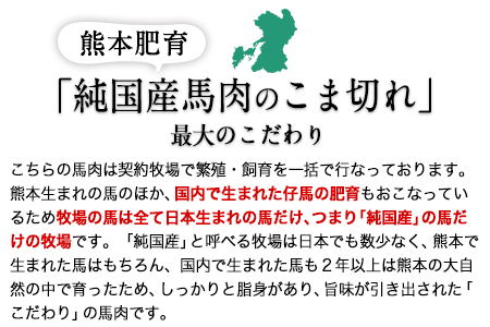 馬肉のこま切れ400g タレ付き 馬刺し 