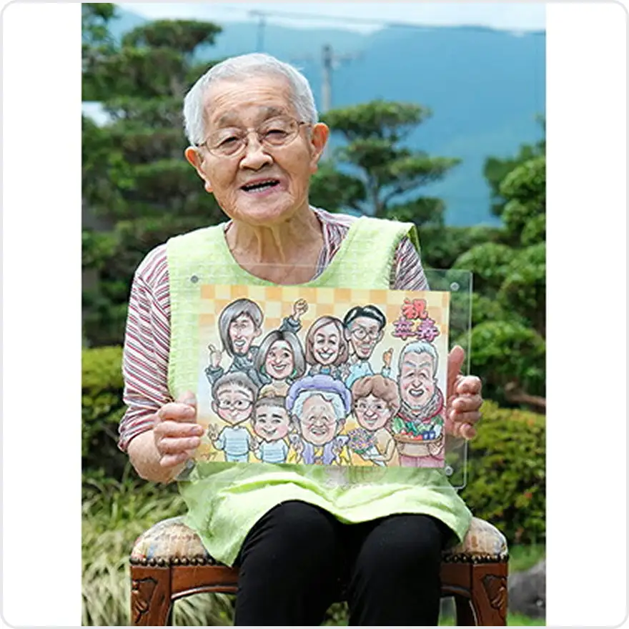 似顔絵　1名（背景体つき） 絵画 インテリア 