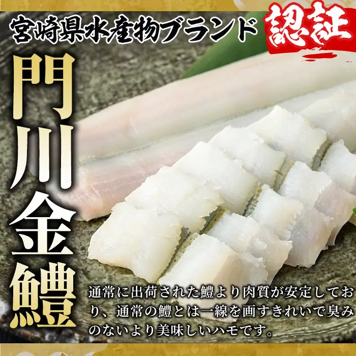 門川金鱧(計750g)骨切り済 ハモ 小分け 冷凍 魚介類 鍋 丼 国産 宮崎県 門川町【O-3】【門川漁業協同組合】