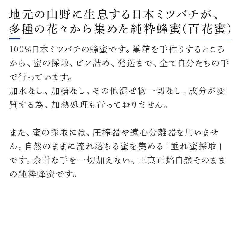 日本ミツバチの純粋はちみつ 240g