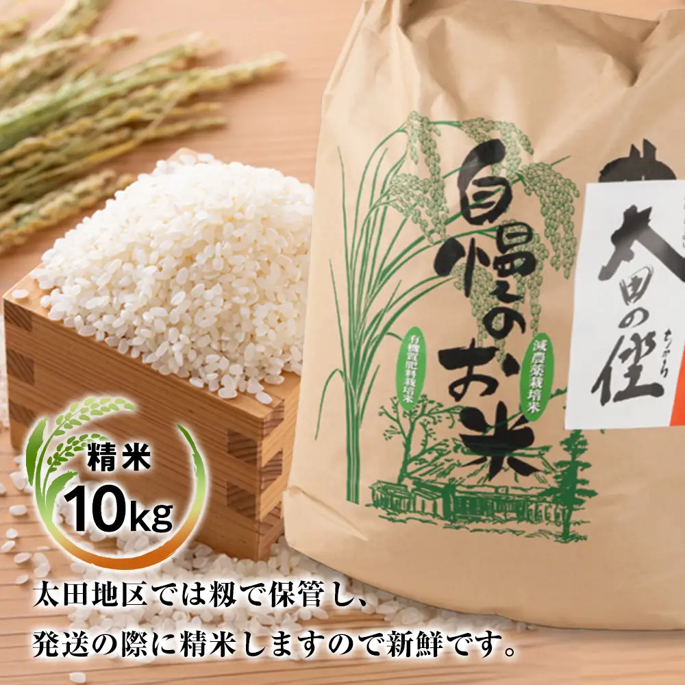 『太田のちから』10kg 減農薬栽培・有機質肥料栽培のコシヒカリ