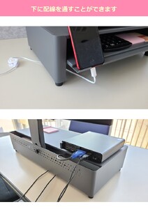 DS400G 机上ラック 幅400mm日本製 スチール モニター台 引き出し付 一ノ坪製作所 グレー [2237]