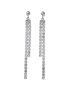 テニスチェーンピアス【flow thread】 プラチナ・0.80ct　TE-1049