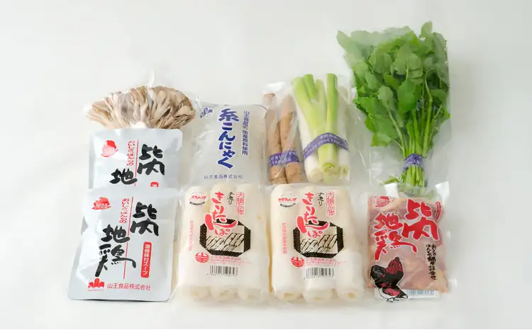 手造りきりたんぽと比内地鶏鍋セット(3～4人前)　105P1510【山王食品 】