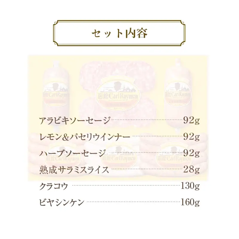 函館 カール・レイモン ギフト 6点 セット ソーセージ ウインナー_HD052-012