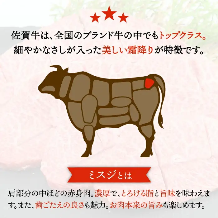 【霜降り希少部位】 A4 A5 佐賀牛ミスジ焼肉用 贅沢800g【ミートフーズ華松】 [FAY054]