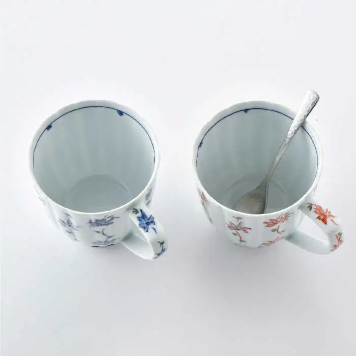 【波佐見焼】花のれん マグカップペアセット 食器 皿 【一夢窯】 スープカップ スープマグ [XE01] 波佐見焼