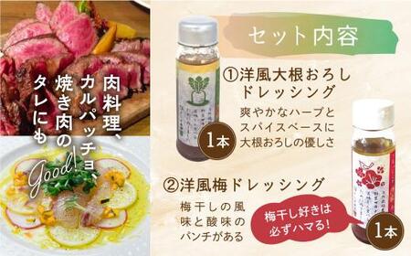 自然栽培農家がつくる 野菜ドレッシング 2種 | 自家栽培農家 ドレッシング 自家栽培 洋風ドレッシング 大根おろし 梅ドレッシング 農家 飛騨高山 よしま農園 CK001
