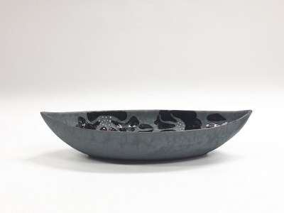 【伊万里焼】パスタ皿 カレー皿 絞り花船形鉢 032-H709