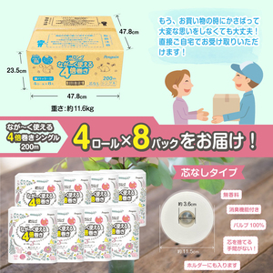 トイレットペーパー シングル 32ロール 4倍巻き ペンギン[sf002-105]