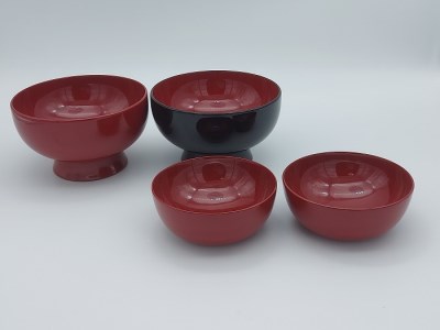 うどん椀と小鉢セット【丸利漆工所】[D5-5701]