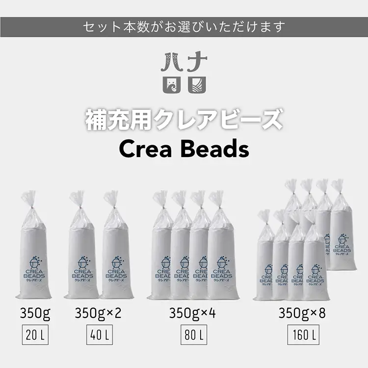 クッション ビーズ ビーズクッション ハナロロ 補充用 クレアビーズ 2本 セット