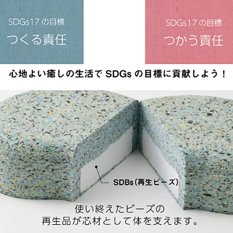 クッション ビーズクッション サステナブル あぐらクッション  チャコールグレー 1個