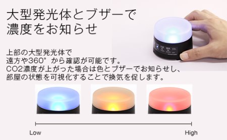 K2-02B【ホワイト】 CO2濃度測定器「CO2 Lamp」