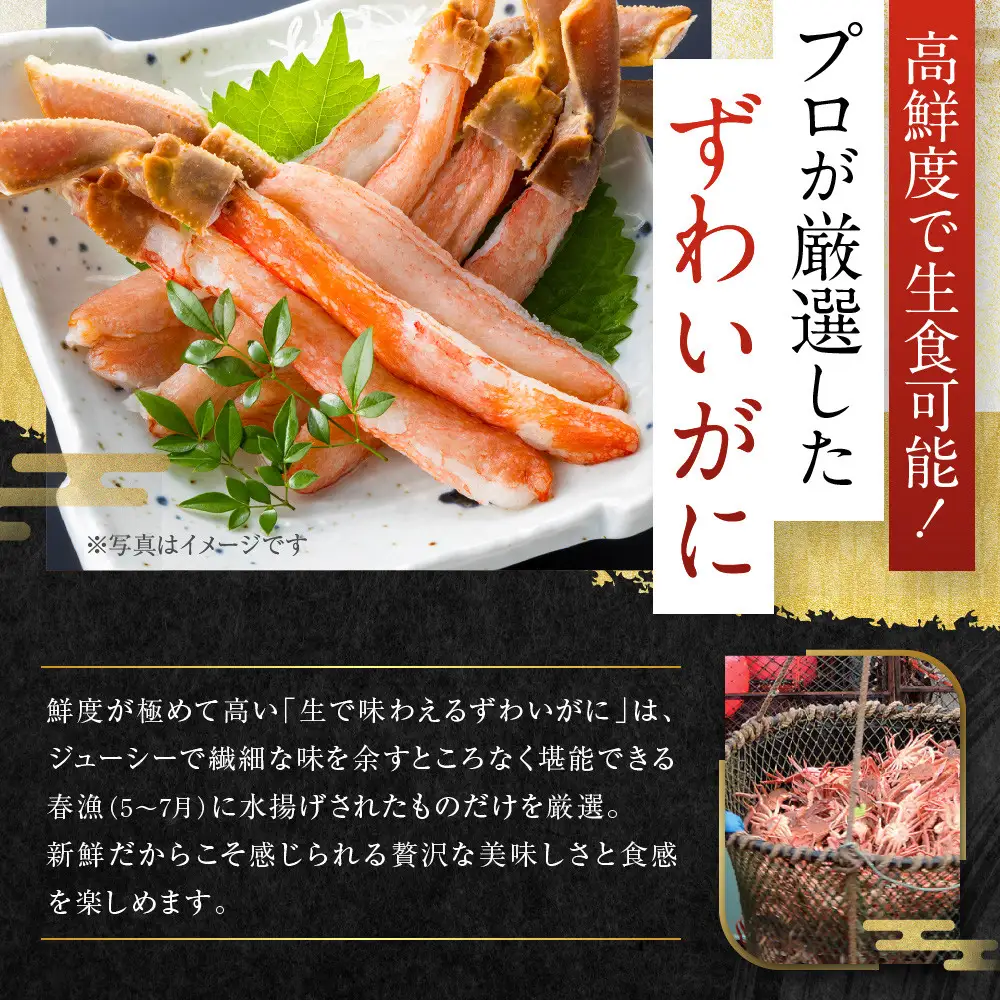  生食可　生ずわい切蟹　1kg