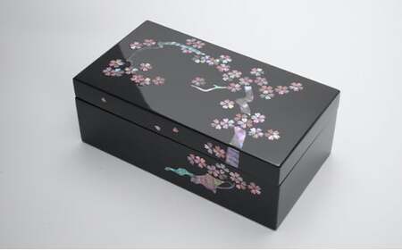 【高岡漆器】宝石箱 桜花 螺鈿 民芸品 工芸品 伝統技術  FAD-0717