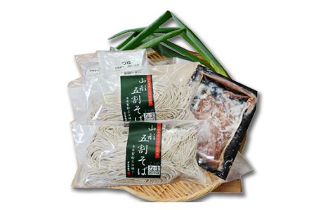 FYN9-412 山形県西川町 生・山形五割そば鴨せいろセット 詰め合わせ 詰合せ 山形県 西川町