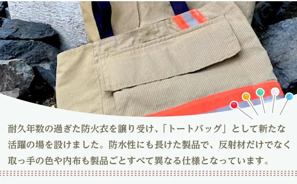 防火衣リメイクバッグ