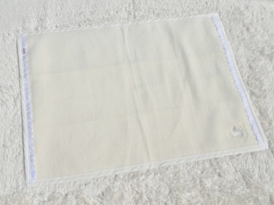 ベビー綿毛布 綿100% レース付刺繍入り アイボリー | ベビーブランケット ベビーブランケット N mkm100 [2453]