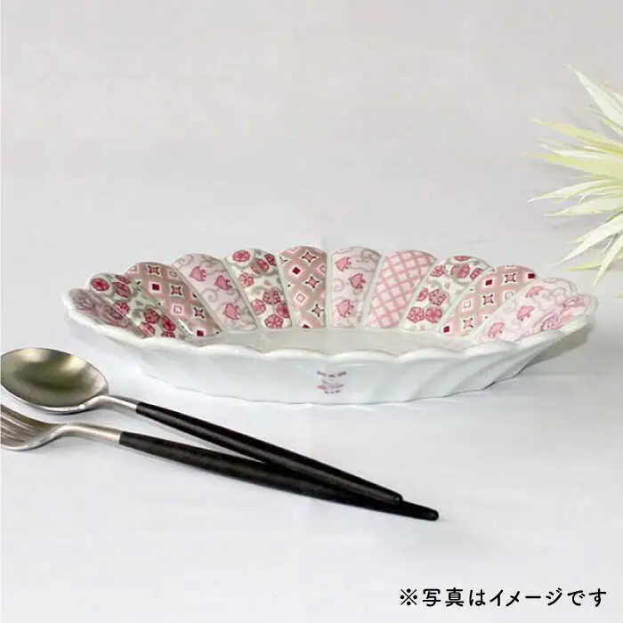 【波佐見焼】花離宮 ペア楕円皿 (大) プレート 食器 皿 【石丸陶芸】 [LB71]  波佐見焼