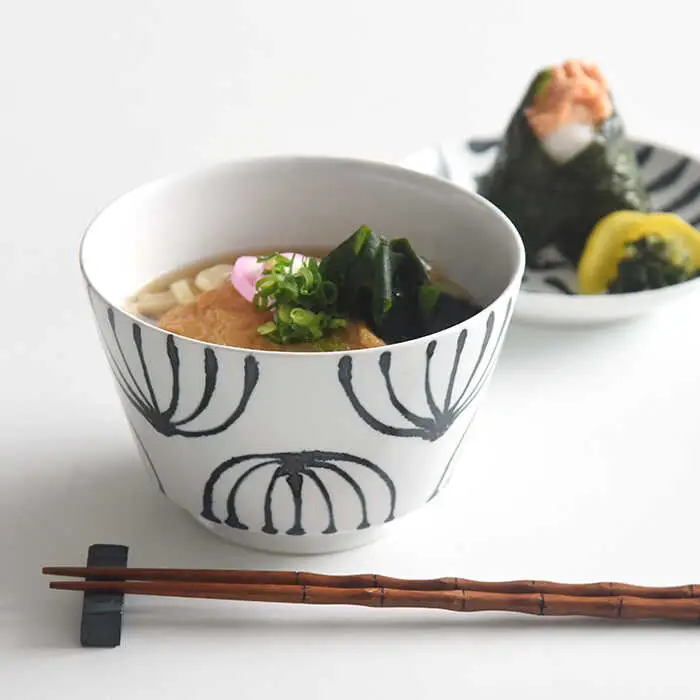 【波佐見焼】スチールライン どんぶり 4個セット 食器 皿 【natural69】 [QA107] 波佐見焼