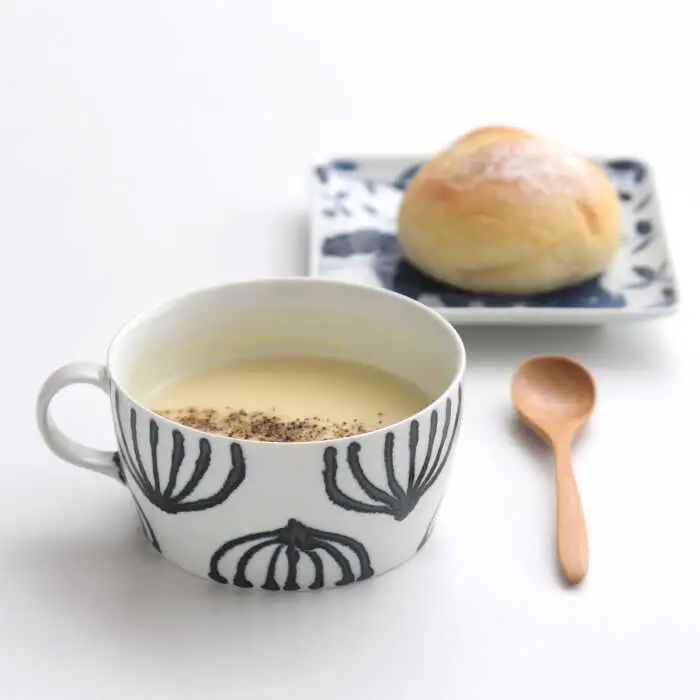 【波佐見焼】スチールライン スープカップ 4個セット 食器 皿 【natural69】 [QA108] 波佐見焼