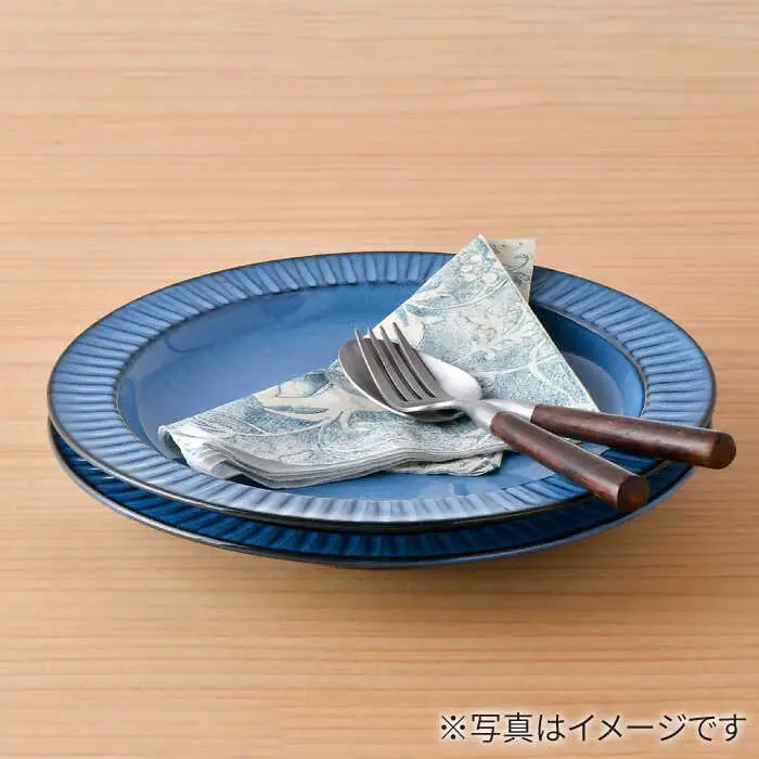 【波佐見焼】蒼鎬 リム プレート 24cm 2枚セット 食器 陶器 大皿【利左エ門窯】 [QB45]  波佐見焼