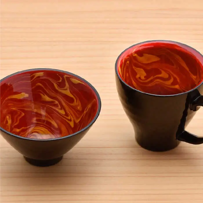 【波佐見焼】レッドマーブル マグカップ2個 飯碗2個セット 茶碗 丼 スープマグ  食器 皿 【舘山堂】 [RC23] 波佐見焼