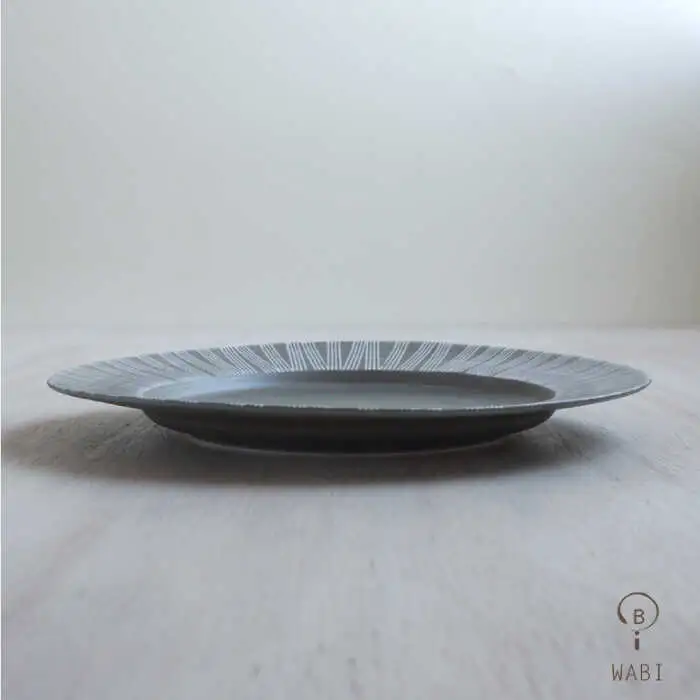 【波佐見焼】Shabby chic style 25cm プレート 2枚セット（ダークグレー） 食器 皿 【和山】 [WB101]  波佐見焼