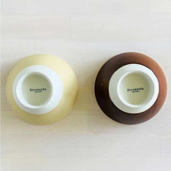 【波佐見焼】グロス 茶碗 2色セット（ブラウン×ベージュ） 食器 【和山】 [WB110]  波佐見焼