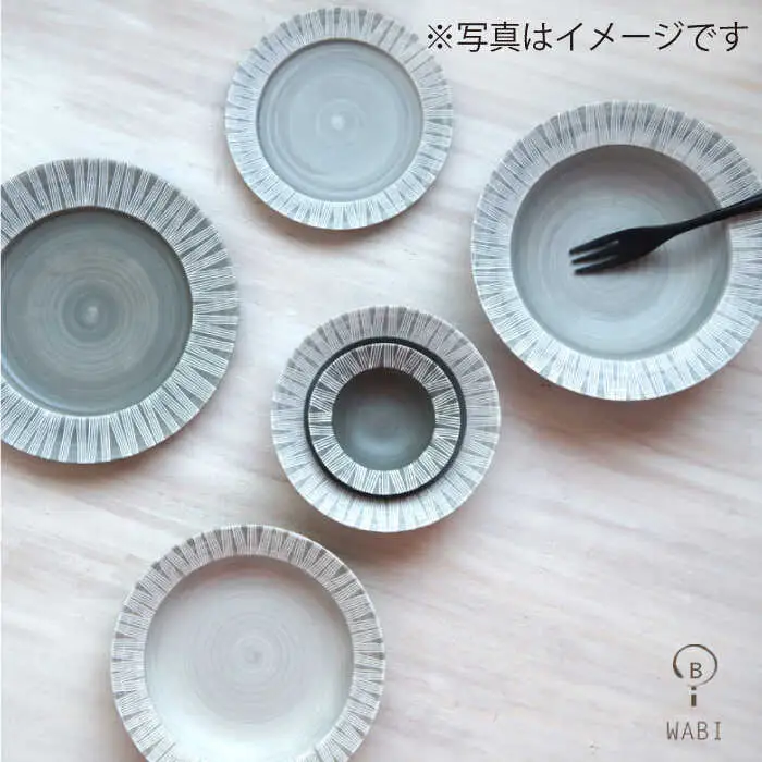 【波佐見焼】Shabby chic style カレー皿 2枚セット（ライトグレー）パスタ皿 食器 【和山】 [WB94]  波佐見焼