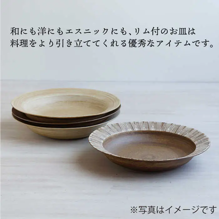【波佐見焼】Shabby chic style カレー皿 2枚セット（senダーク） パスタ皿 食器 【和山】 [WB97]  波佐見焼