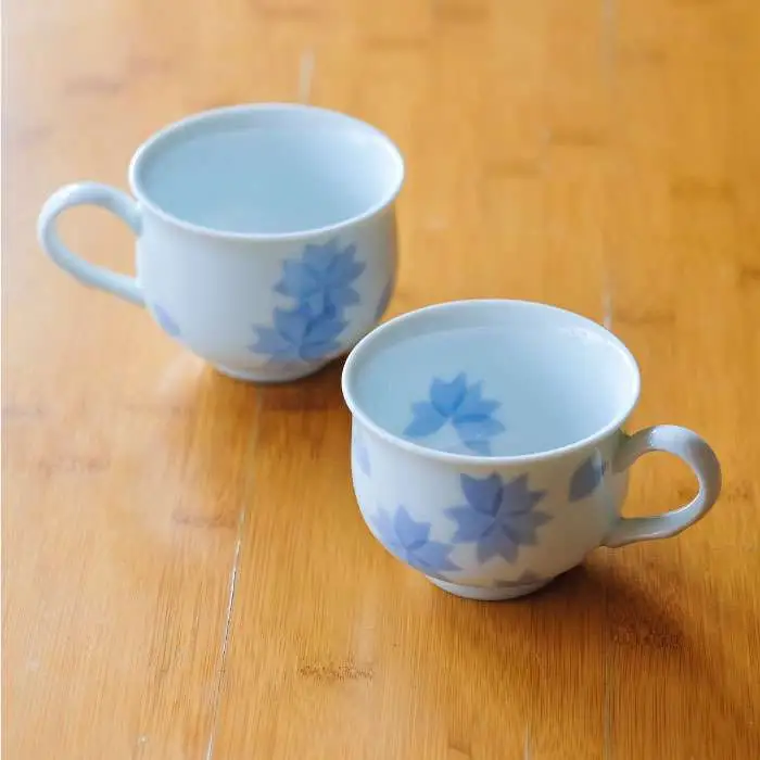有田焼 和紙染め 花紋 コーヒー カップ 2個 セット 《糸島》【伊都桃山窯】 [AKB013]