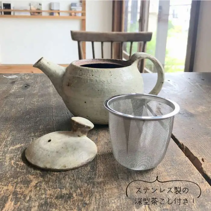 【 アイボリー シリーズ 】 ポット & ペア カップ セット 糸島市 / うつわと手仕事の店 研　器 陶器 食器 クラフト 手作り [ARD005]