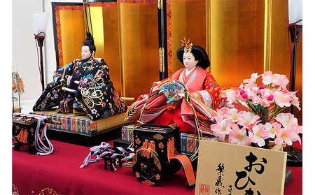 雛人形 京九番親王 桜爛漫 毛氈飾 雛人形