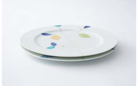 有田焼 リムプレート L（ レモン・染付葉）2枚セット 大慶 食器 器 うつわ 陶磁器 皿 ギフト 贈答 35000円 3.5万円 ci024