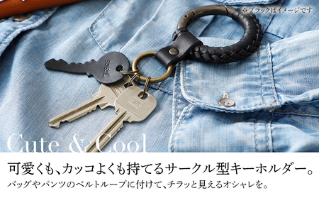 サークルキーリング（ヌメ革・イエロー）　BK015