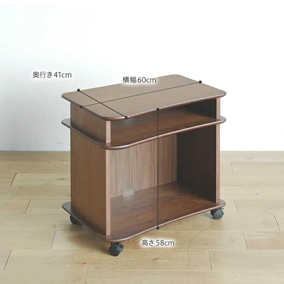 【開梱・設置】親子で使うデスク（ワゴン付き）　オランジュ　180cm　ブラウン　AL276
