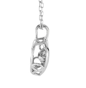 ダンシングストーンダイヤペンダント(ネックレス)【petit mine】10金ホワイトゴールド・0.05ct　D10-0016