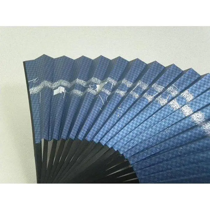 8寸25間  黒染骨  紺地銀箔散らし  紳士用