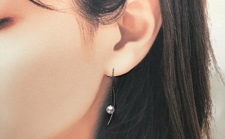 シルバー アコヤ真珠 6mm カーブピアス 真珠 アクセサリー