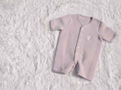 綿毛布 半袖スリーパー (Mサイズ) 2way仕様で暖か ベージュピンク 毛布の町 (泉大津産) sleeper-hs [2455]