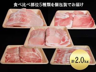 EN027_ブランド豚肉　肥前さくらポーク食べ比べ(モモ肉400ｇ、カタ肉400ｇ、ロース肉400ｇ、肩ロース400ｇ、バラ肉400ｇ）