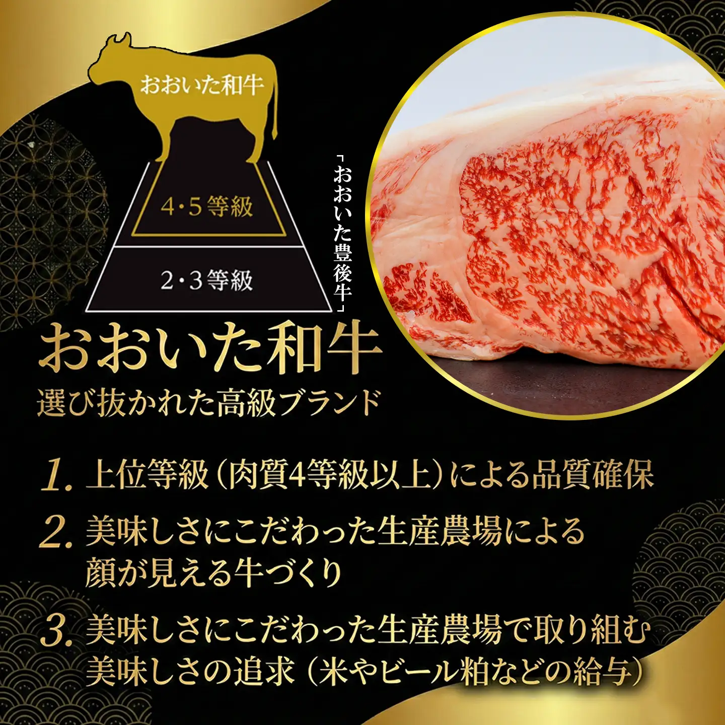 おおいた和牛 ステーキ肉 黒毛和牛／おおいた和牛ステーキ肉800g（200g×4枚） ＜102-523＞