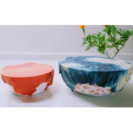 藍染草木染エコラップ3枚セット（S，M，L) 藍染、茜染め、やまもも染めセット
