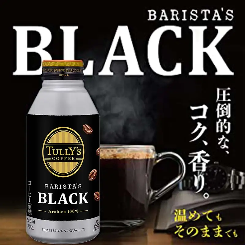 TULLY'S COFFEE BARISTA'S BLACK（バリスタズブラック）390ml ×1ケース(24本) F2Y-4704