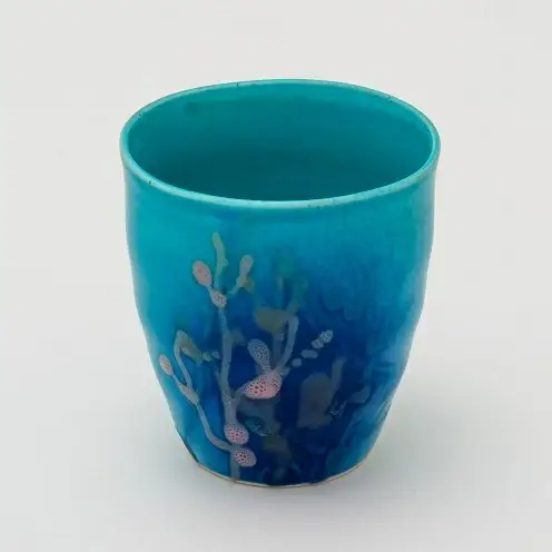 【datta.沖縄南の島陶芸工房】珊瑚タンブラー（ 瑠璃紺・ペアセット）